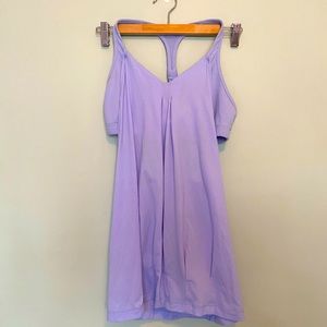 Lululemon tank in periwinkle.